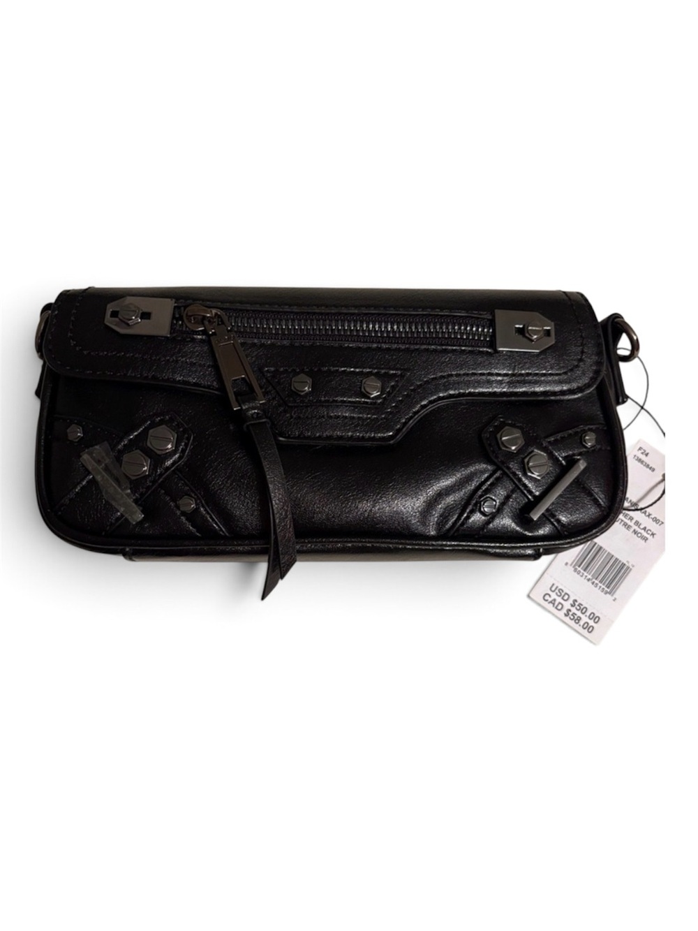 ALDO Black Studded Moto Crossbody Bag - Edgy Hardware - Perfect for HOCO